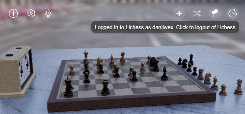 Shows Lichess icon for logged in user