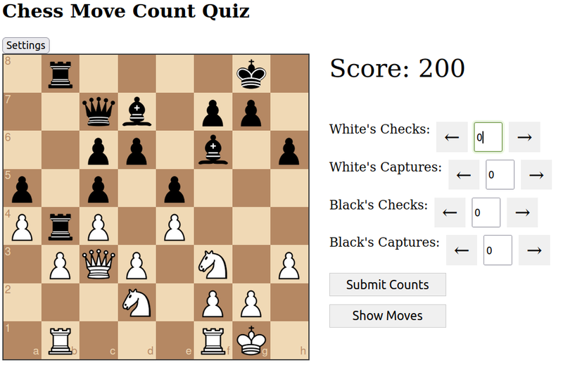 Chess count quiz screenshot