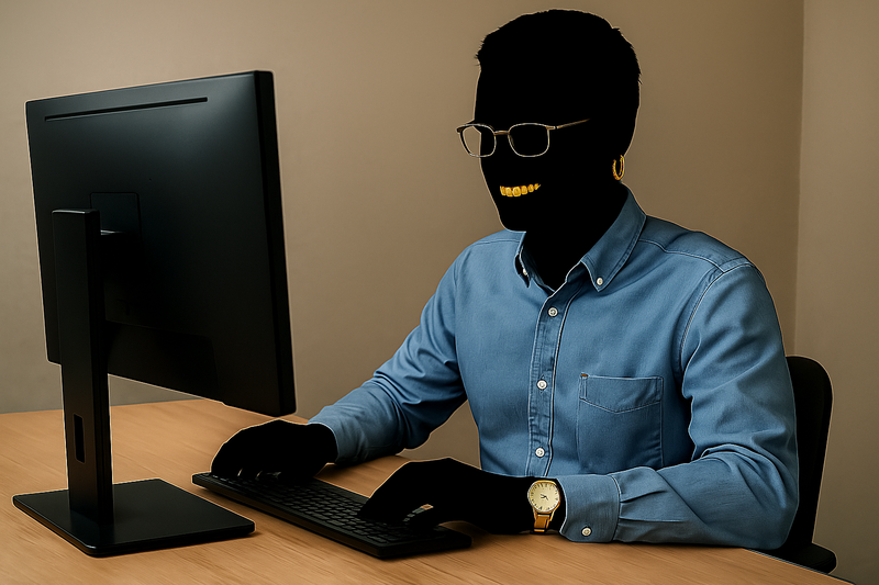 An engineer sitting at the computer, as depicted by Contractor.