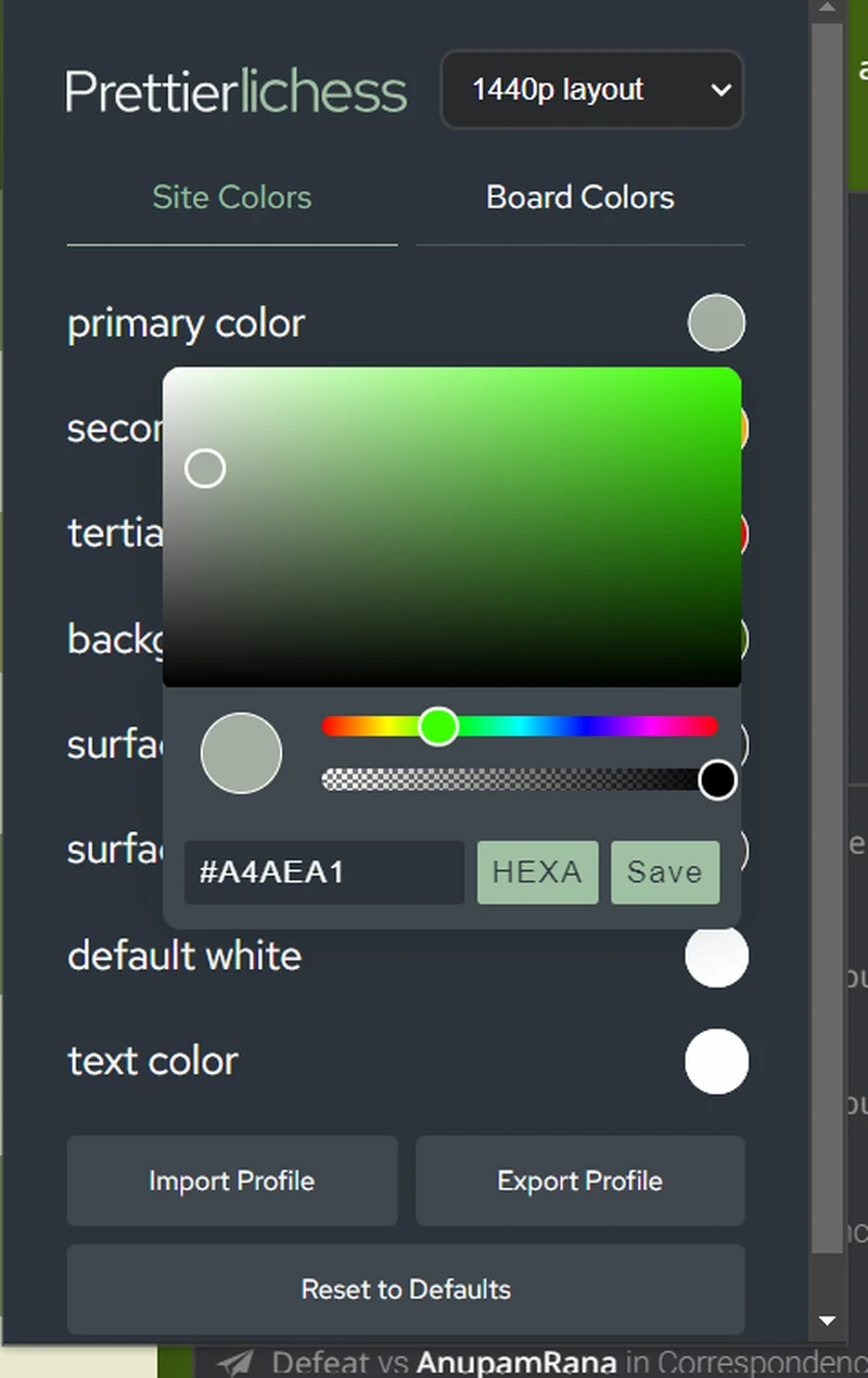 when you click each and every colour you will see and hexa code that I will give to you and you just need to paste it and thats all...