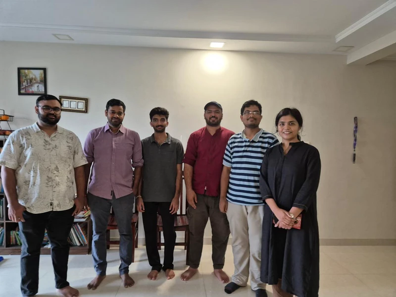 With our Coach GM Vishnuprasanna and World Champion Gukesh D.