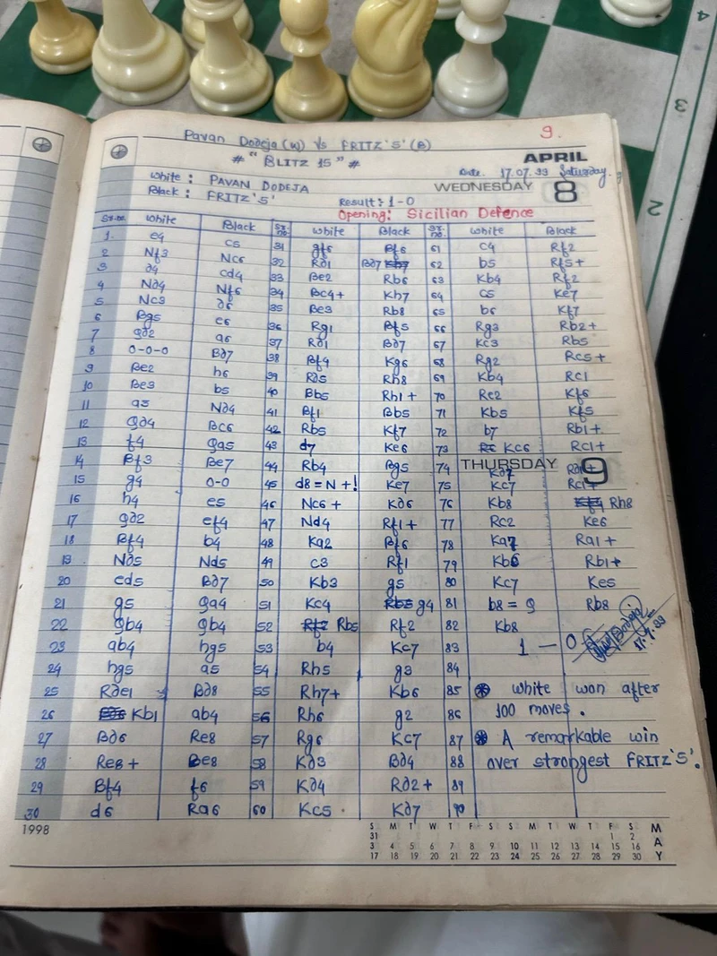 The diary of a chess player !