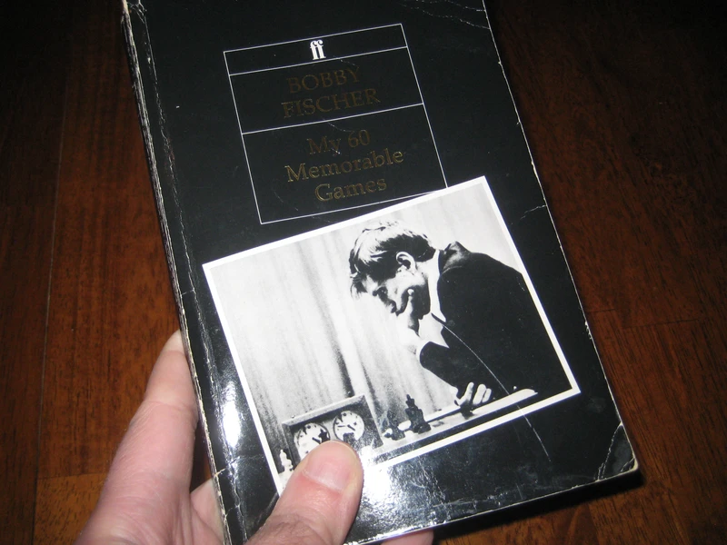 My personal copy of Fisher's "My 60 Memorable Games," which is absolutely battered from 30 years of re-reading!