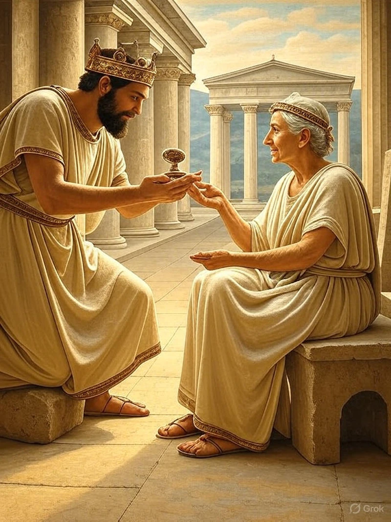 King Croesus meeting the oracle...in vain.