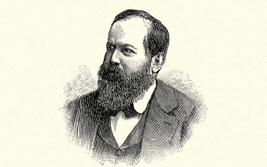 Desenho retratado da feição de Wilhelm Steinitz.