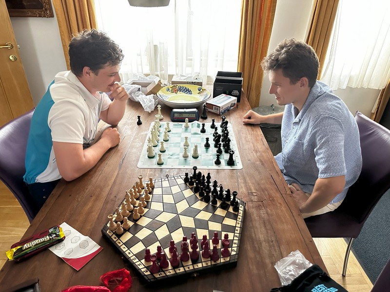 two of the very best playing in the kitchen of our flat