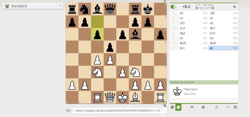 Analysis board on lichess