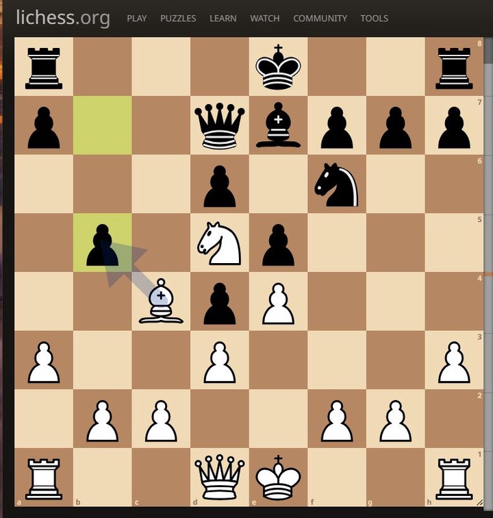 Figure 3: Attacking the queen can be as powerful as a check
