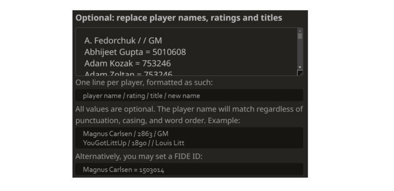 Player replacement feature