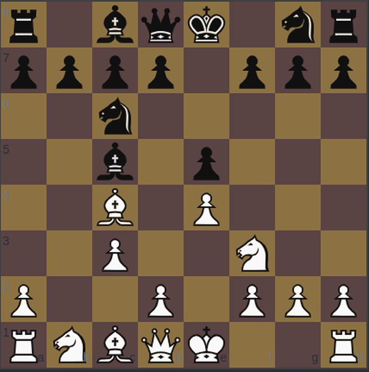 Black accept's the gambit and saves bishop by playing Bc5