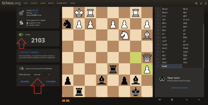 lichess.org - Your turn - White to move and win. Can you find the solution?