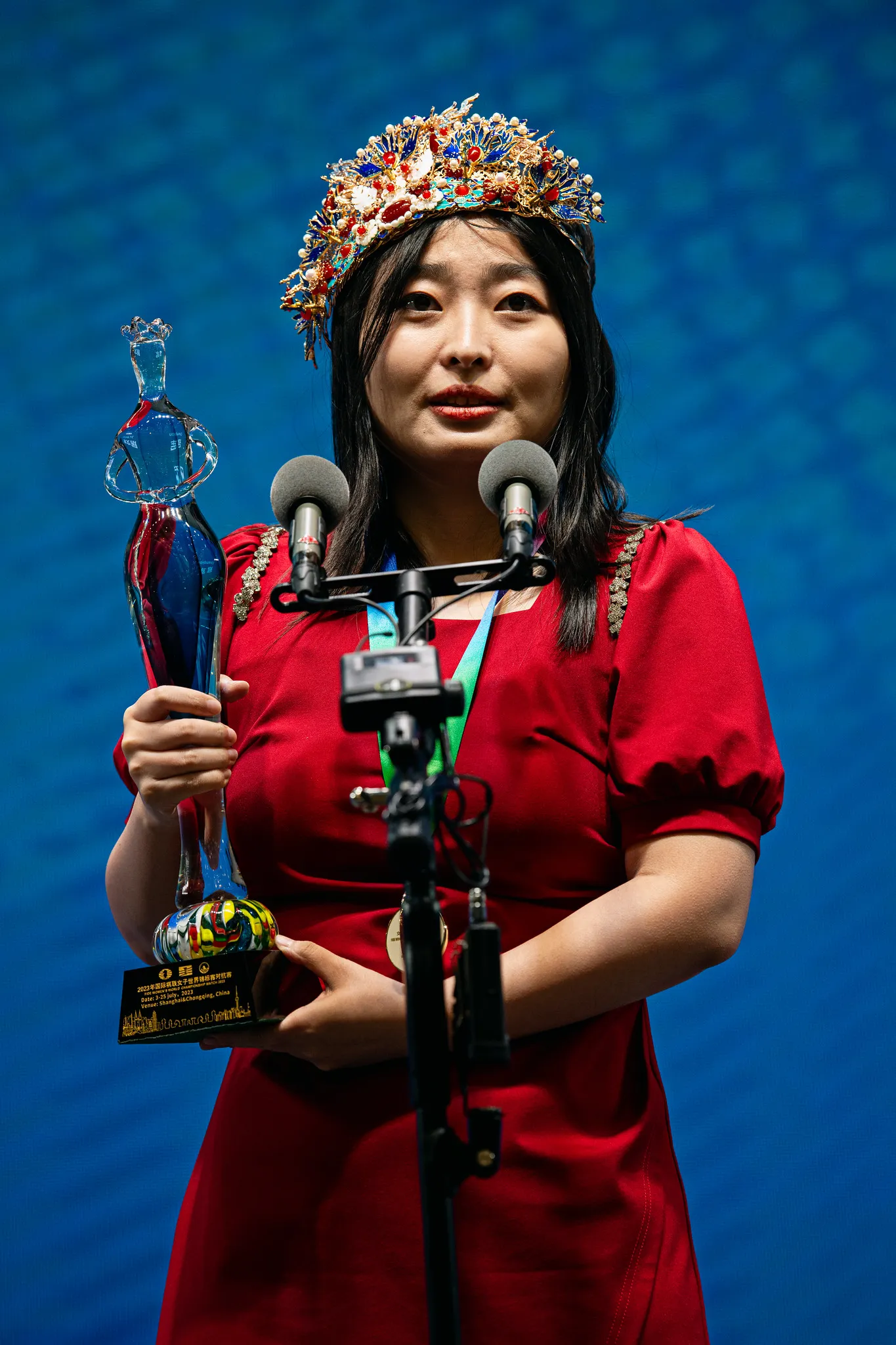 And still the undisputed Queen of Chess, the four-time World Champion, Ju Wenjun. Credit: FIDE / Stev Bonhage.