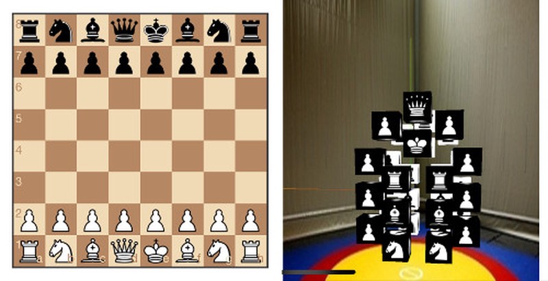 Initial position. On the right is abstract wrestler with hands and legs