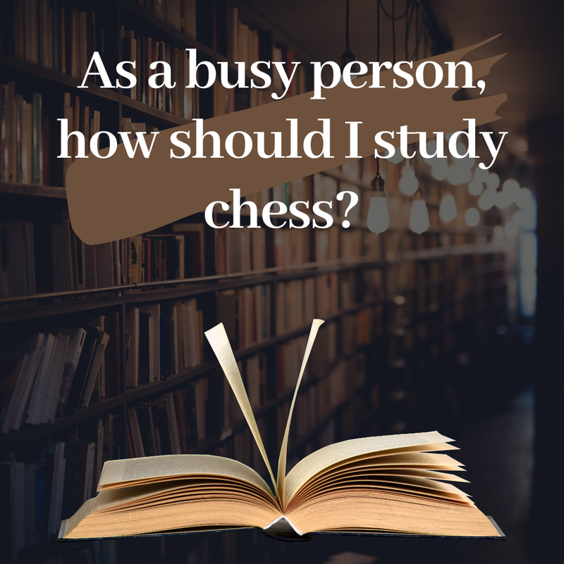 As a busy person, how should I study chess?