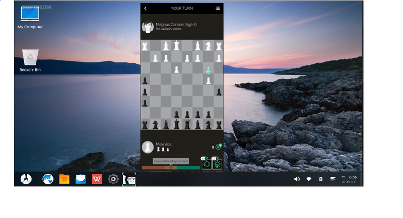 Playing PlayMagnus mobile app in pc.