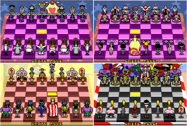 All pieces available in Dexter's Laboratory: Chess Challenge in a montage