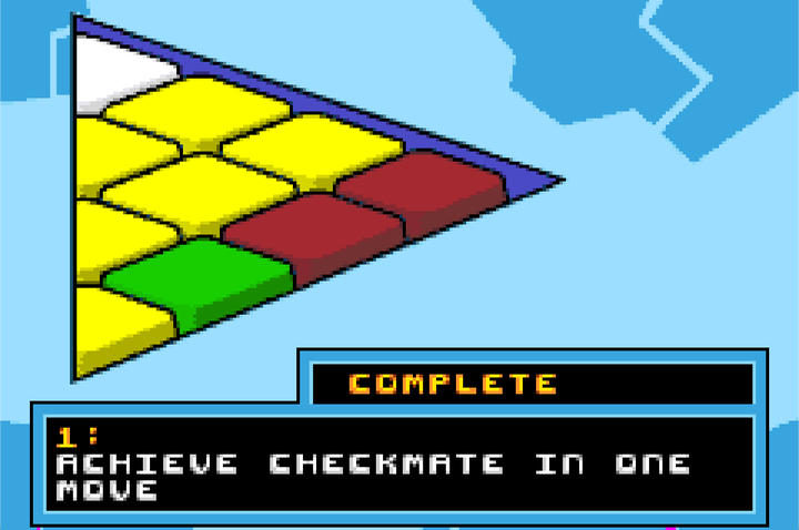 One of the puzzle select screens in Dexters' Laboratory: Chess Challenge