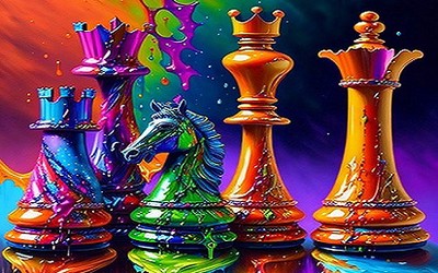 Paint Splatter Chess