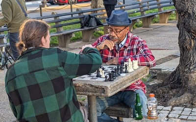 A chess game at Logan Circle, WashingtonDC, March 2024