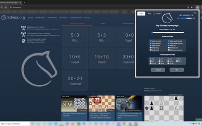 My Lichess Homepage in action
