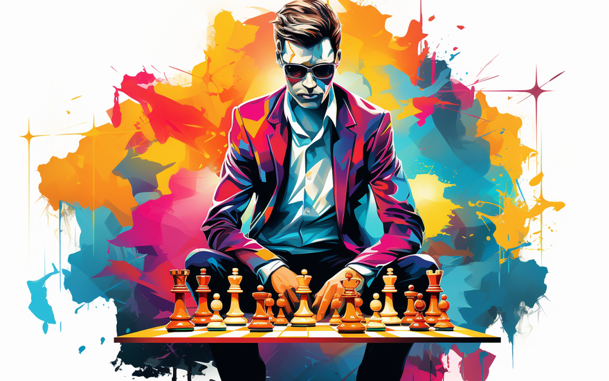 Chess player in control