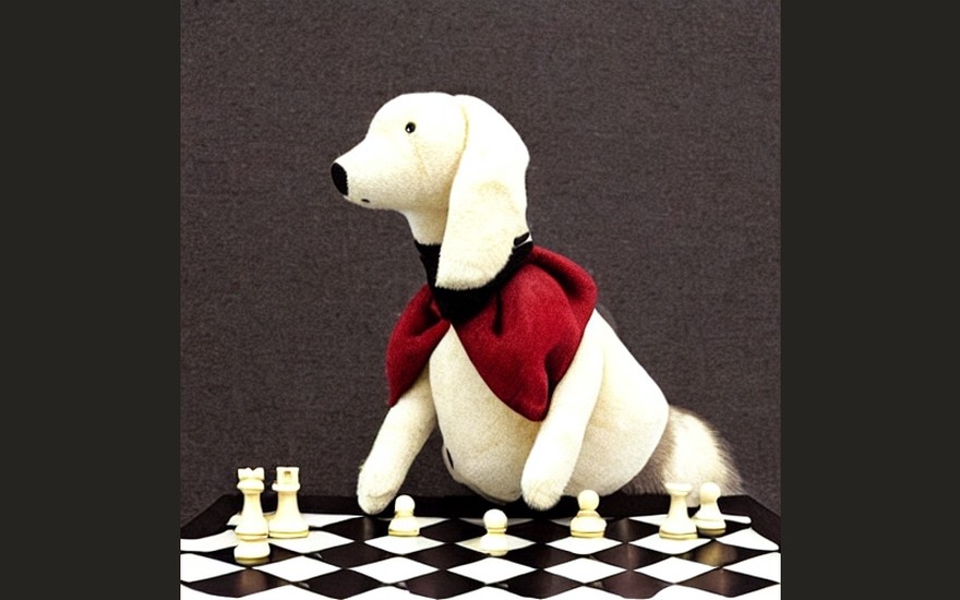 Magnificent chess-playing dog