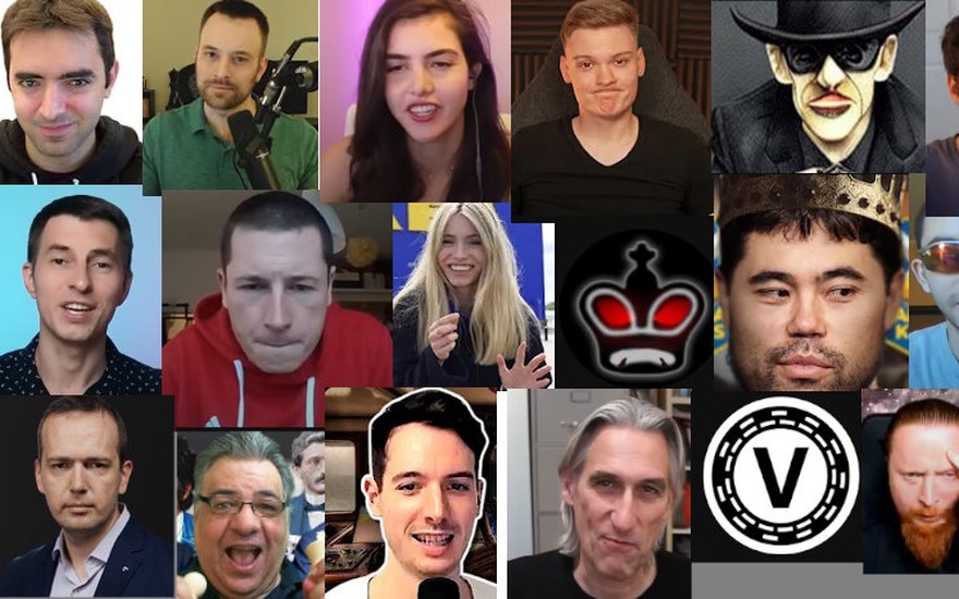 Images of many YouTubers in the list