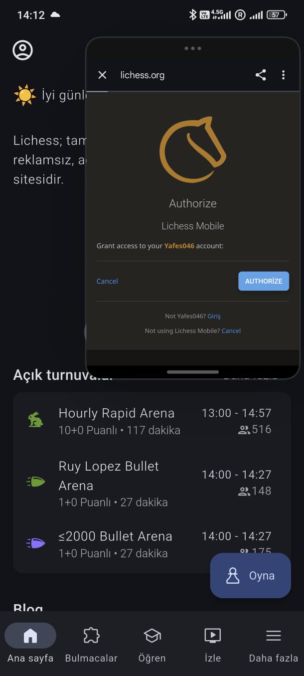 Login Stuck After Clicking “Authorize” on New App • page 1/1 • Lichess ...